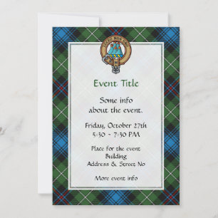 Invitation Clan MacKenzie Crest sur Tartan