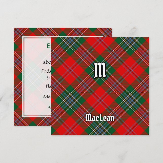 Invitation Clan MacLean Tartan (Devant / Derrière)