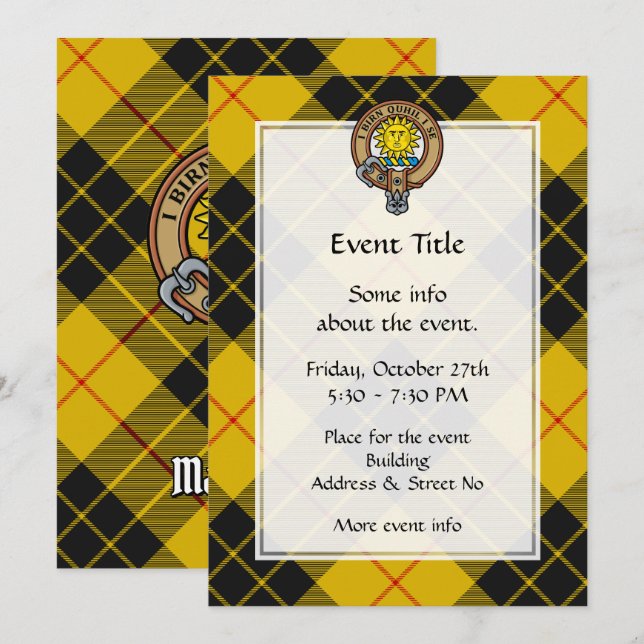 Invitation Clan MacLeod de Lewis Crest (Devant / Derrière)