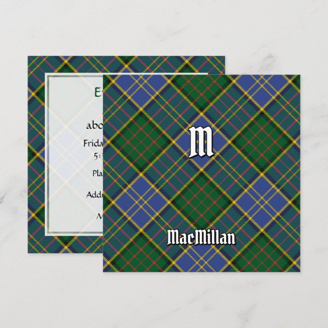Invitation Clan MacMillan Chasse Tartan (Devant / Derrière)
