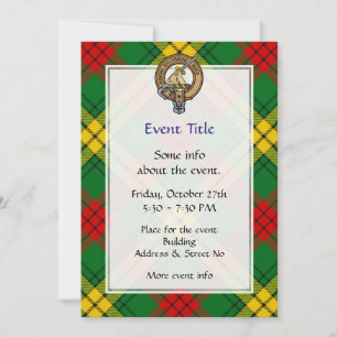 Invitation Clan MacMillan Crest sur Tartan