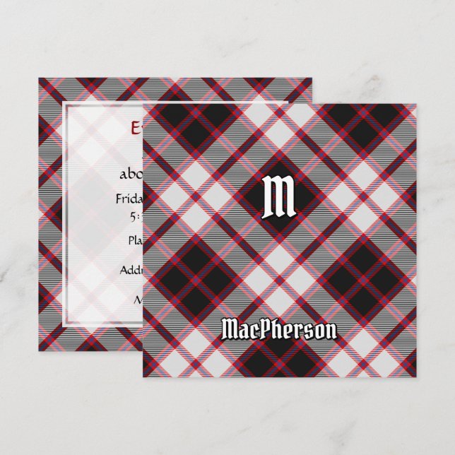 Invitation Clan MacPherson Chasse Tartan (Devant / Derrière)