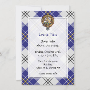 Invitation Clan MacPherson Crest sur la robe bleue Tartan