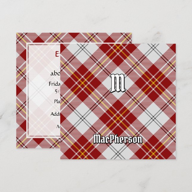 Invitation Clan MacPherson Robe Rouge Tartan (Devant / Derrière)