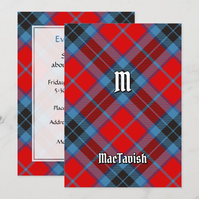 Invitation Clan MacTavish Tartan (Devant / Derrière)