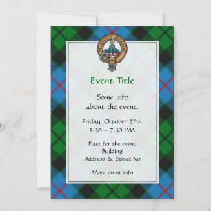Invitation Clan Morrison Crest sur la chasse Tartan