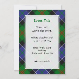 Invitation Clan Paterson Tartan
