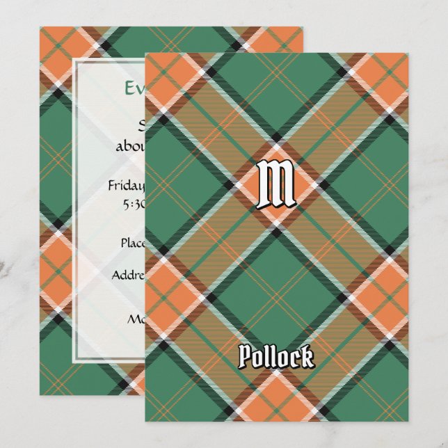 Invitation Clan Pollock Tartan (Devant / Derrière)