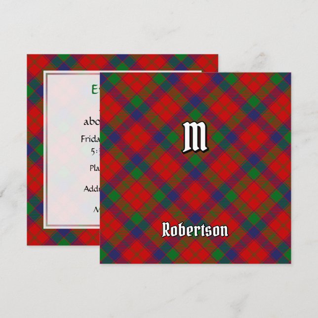 Invitation Clan Robertson Tartan (Devant / Derrière)