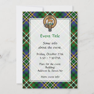 Invitation Clan Scott Crest sur Green Tartan