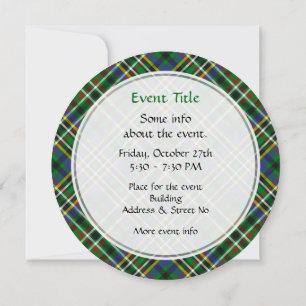 Invitation Clan Scott Green Tartan