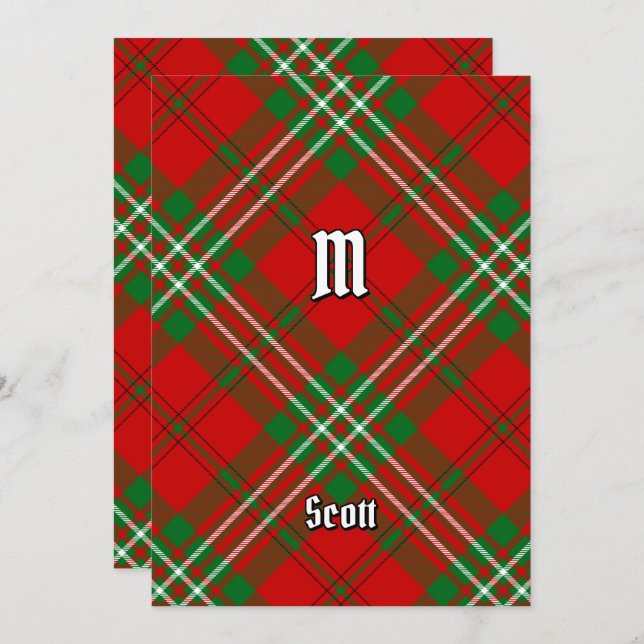 Invitation Clan Scott Red Tartan (Devant / Derrière)