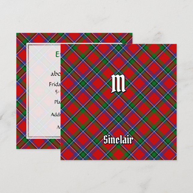 Invitation Clan Sinclair Tartan (Devant / Derrière)