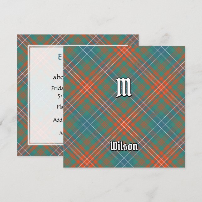 Invitation Clan Wilson Ancienne Tartan (Devant / Derrière)