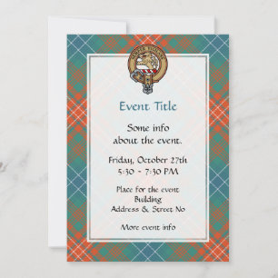 Invitation Clan Wilson Crest au-dessus de Tartan antique