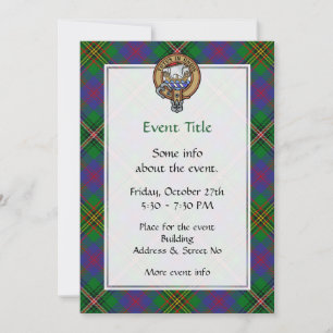 Invitation Clan Wood Crest sur Tartan
