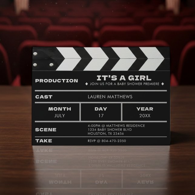 Invitation Clap de cinéma Baby Shower (Créateur téléchargé)
