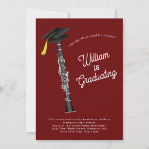 Invitation Clarinet Musicien Graduation Party Musique