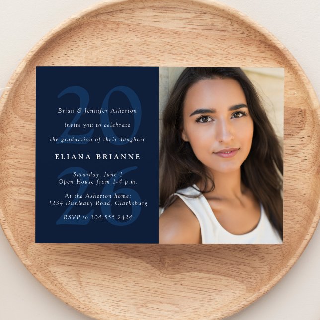 Invitation Class of 2023 classic photo graduation party (Créateur téléchargé)