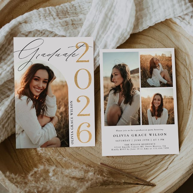 Invitation Class of 2026 Arch Photo Graduation Party (Créateur téléchargé)