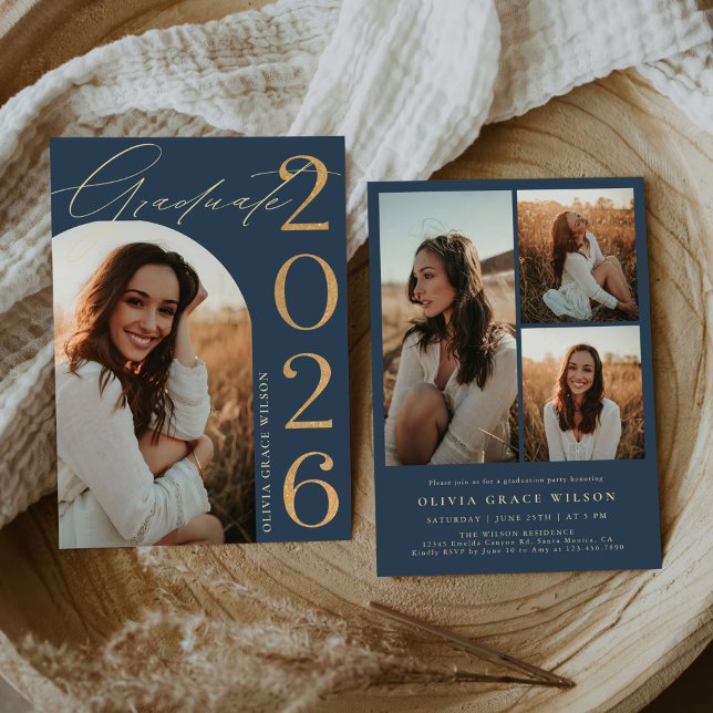 Invitation Class of 2026 Arch Photo Graduation Party (Créateur téléchargé)