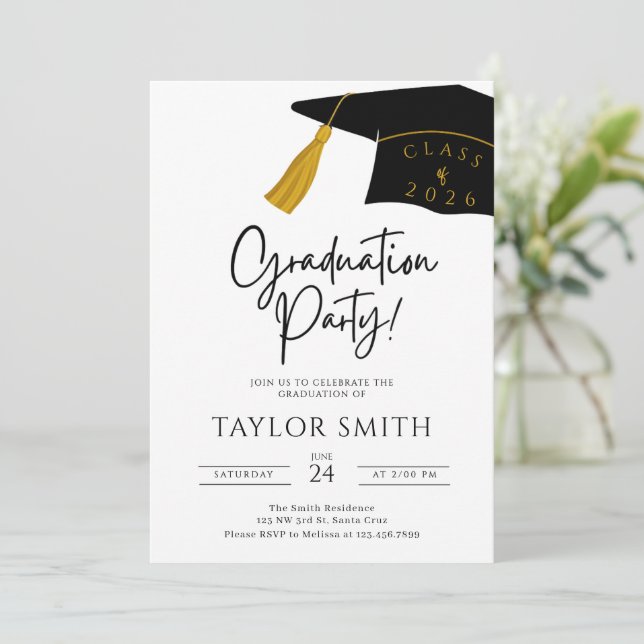 Invitation Class of 2026,  Graduation Announcement 2026   (Debout devant)