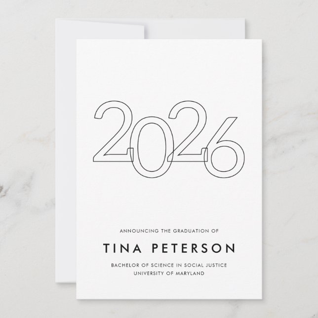 Invitation Class of 2026 Simple Graduation Announcement (Devant)