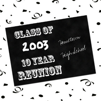 Invitation Classe 10e année Réunion Noir Chalkboard