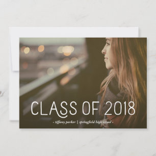 Invitation Classe 2018  Typographie moderne Photographie Grad