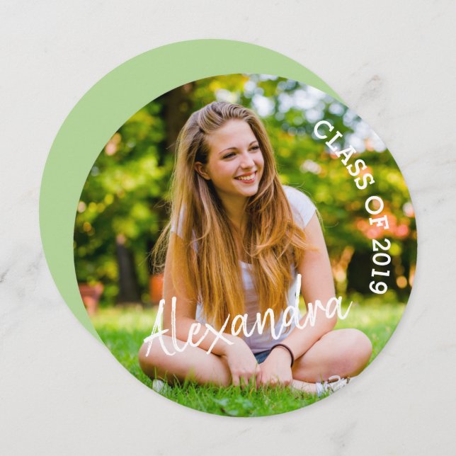 Invitation Classe 2019, Photo Graduation Party, Round (Devant / Derrière)