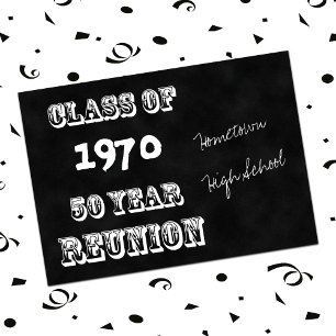 Invitation Classe 50e année Reunion Vintage Chalkboard