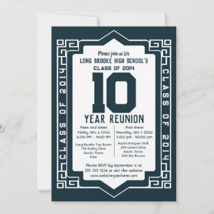 Invitation Classe Art Déco de 2014 Réunion de 10 ans au lycée