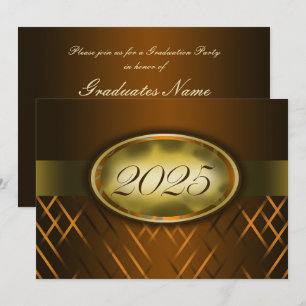 Invitation Classe Brown et Gold de 2025 Party