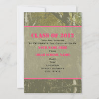 Classe Camo & Pink De L'Invitation De Diplôme 2012