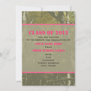 Invitation Classe Camo & Pink De L'Invitation De Diplôme 2012