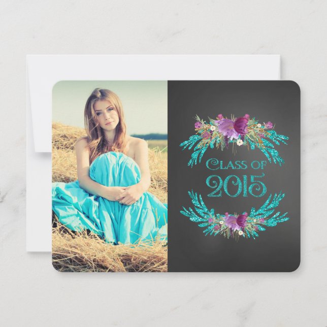 Invitation Classe Chalkboard de 2015 Graduation (Devant)
