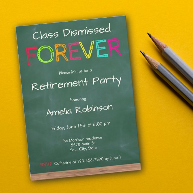 Invitation Classe congédiée pour toujours Fête de retraite de (Créateur téléchargé)