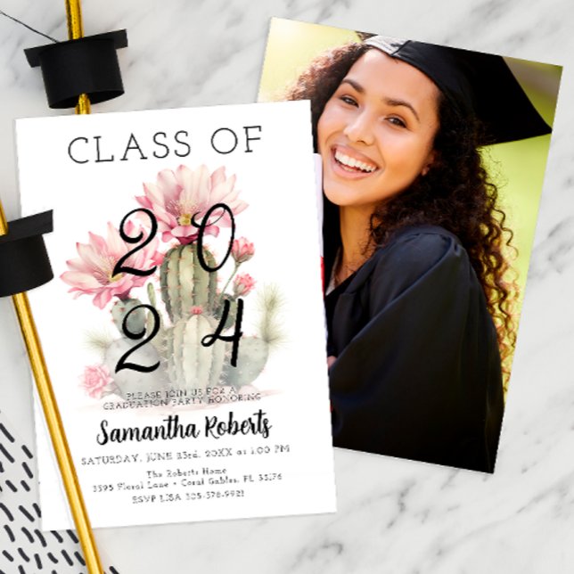 Invitation Classe d'aquarelle de 2025 Graduation Party Photo (Graduation Party Invitation)