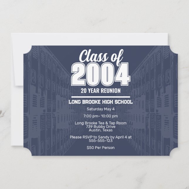 Invitation Classe de 2004 20 Année Lycée Réunion à grande éch (Devant)