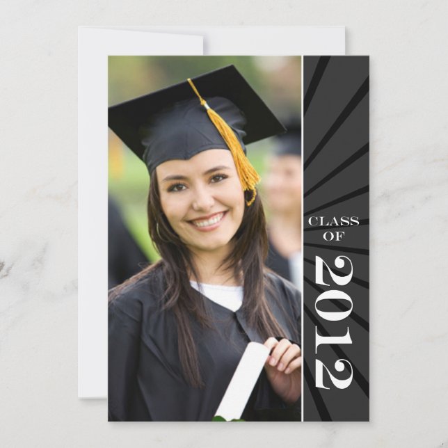 Invitation Classe de 2012 Black Starburst Graduation (Devant)