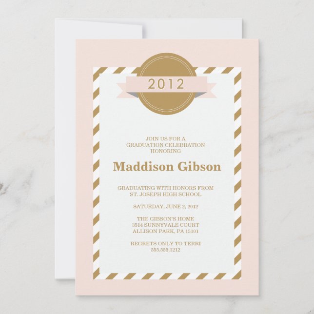 Invitation Classe de 2012 - célébration d'obtention du (Devant)