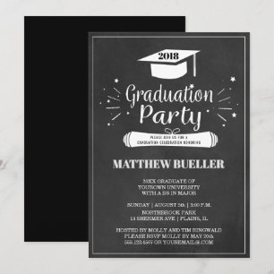 Invitation Classe de 2018 Grad Casquette Chalkboard Grad Grad