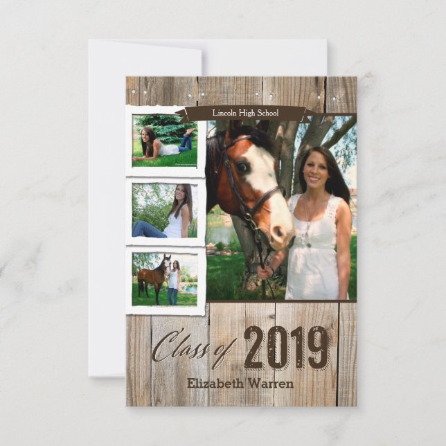 Invitation Classe de 2019 Graduation Rustic Photo (Devant)