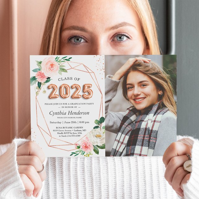 Invitation Classe de 2023 Lettres à ballons - Diplôme photo (Créateur téléchargé)