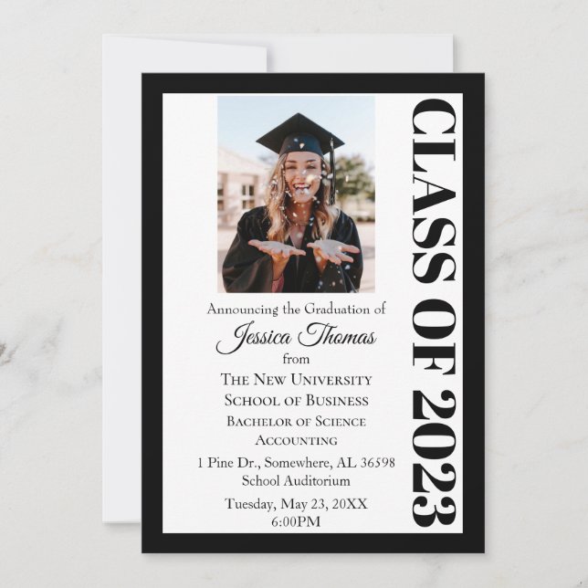 Invitation Classe de 2023 Photo College Graduation (Devant)