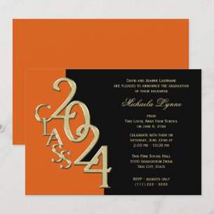 Invitation Classe de 2024 Grad Gold avec option Couleur