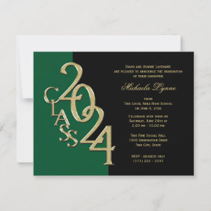 Invitation Classe de 2024 Grad Gold avec option Couleur Invit