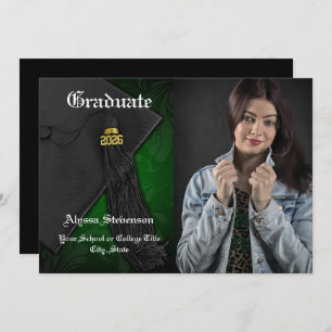 Invitation Classe de 2024 Green Tassel Photo Graduation