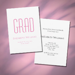 Invitation Classe de 2024 Pink Typography Graduation Party
