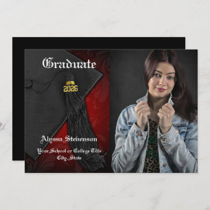 Invitation Classe de 2024 Red Tassel Photo Graduation